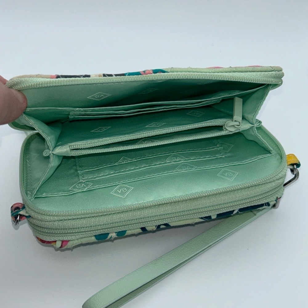 Vera Bradley Mint Green and Pink Floral Wristlet - Picture 6 of 6
